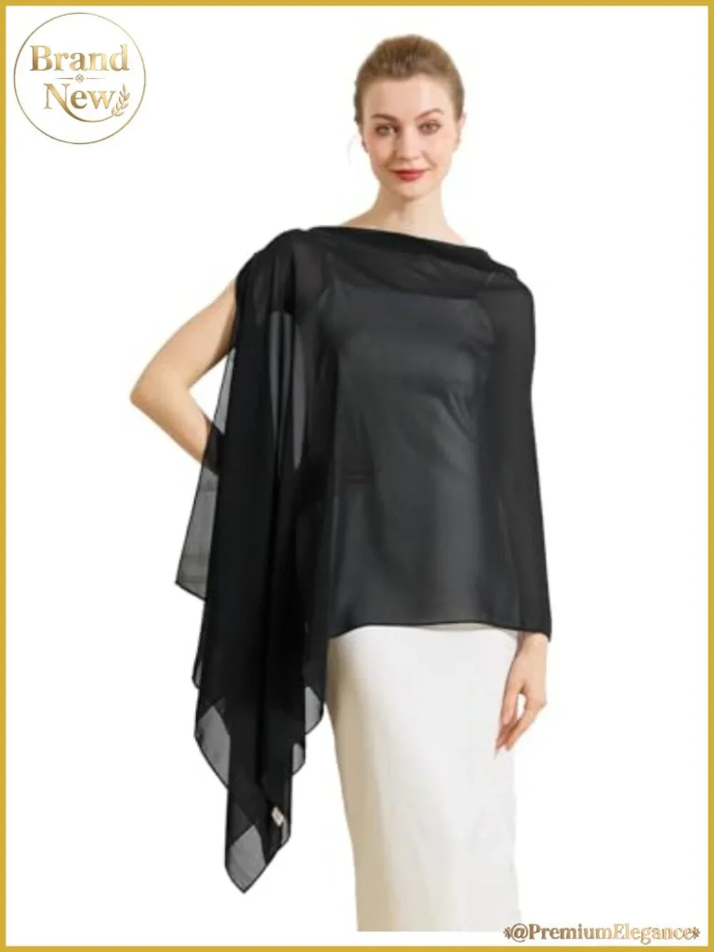 Chiffon Cape Shawl Wrap Scarf Sheer Capelet for Evening Dresses Weddings Parties